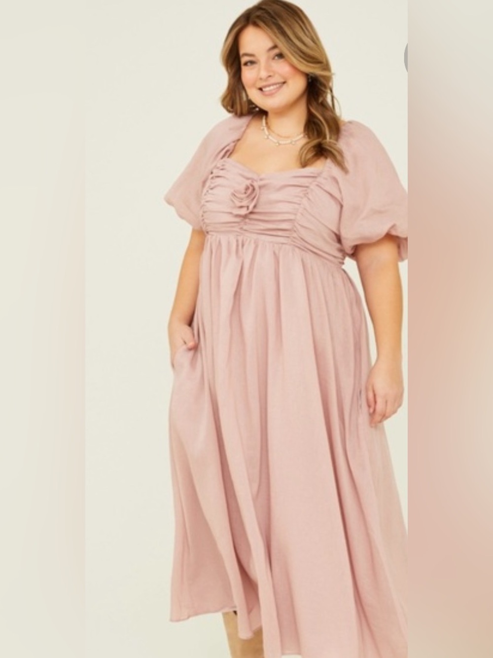 Arula Rosette Midi Dress Size 1X NWT